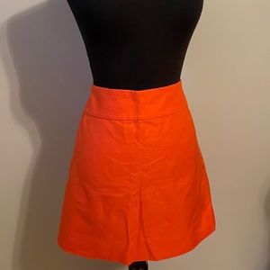 Vibrant Orange J. Crew Mini Pencil Skirt
